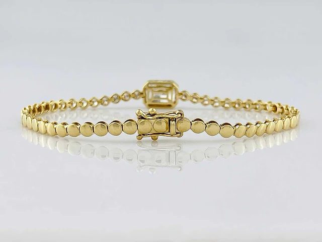 14 kt geelgouden armband met 2,93 cts laboratoriumgekweekte diamant - afbeelding 5 van  8