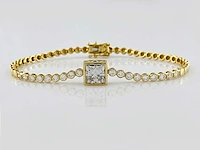 14 kt geelgouden armband met 3,0 cts laboratoriumgekweekte diamant