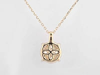 14 kt geelgouden ketting met hanger en 3,0 cts, labgekweekte diamant - afbeelding 7 van  8