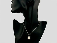 14 kt geelgouden ketting met hanger en laboratoriumgekweekte diamant - afbeelding 6 van  9
