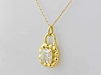 14 kt geelgouden ketting met hanger van 2,07 cts laboratoriumgekweekte diamant - afbeelding 2 van  9