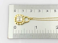 14 kt geelgouden ketting met hanger van 2,07 cts laboratoriumgekweekte diamant - afbeelding 7 van  9