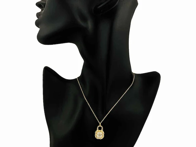 14 kt geelgouden ketting met hanger van 2,07 cts laboratoriumgekweekte diamant - afbeelding 8 van  9
