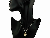 14 kt geelgouden ketting met hanger van 2,07 cts laboratoriumgekweekte diamant - afbeelding 8 van  9
