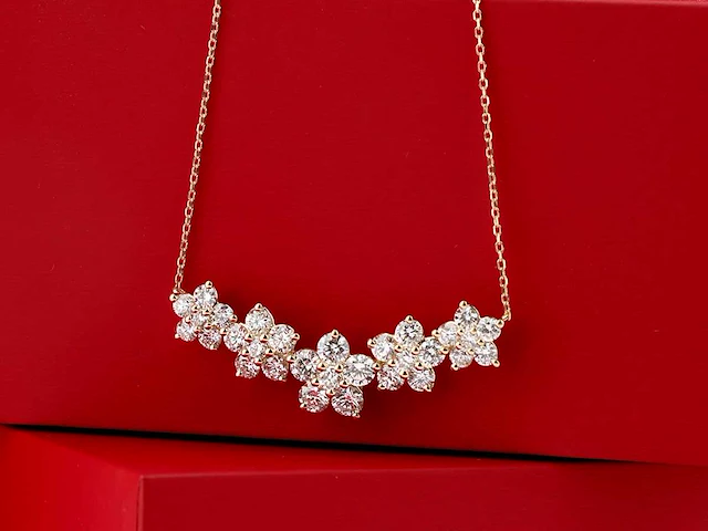 14 kt geelgouden ketting met hanger van 2,78 cts laboratoriumgekweekte diamant - afbeelding 2 van  7