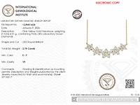 14 kt geelgouden ketting met hanger van 2,78 cts laboratoriumgekweekte diamant - afbeelding 3 van  7