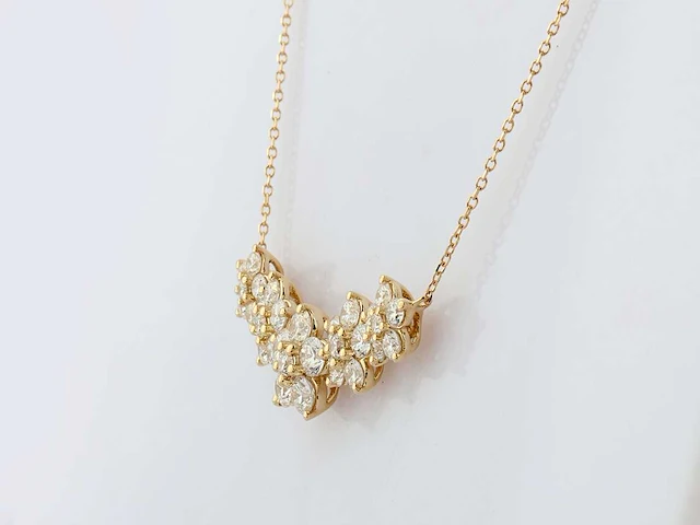 14 kt geelgouden ketting met hanger van 2,78 cts laboratoriumgekweekte diamant - afbeelding 4 van  7