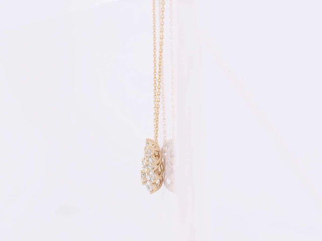 14 kt geelgouden ketting met hanger van 2,78 cts laboratoriumgekweekte diamant - afbeelding 7 van  7