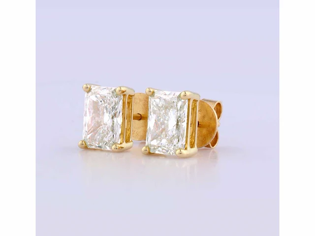 14 kt geelgouden oorbel met 4,15 cts laboratoriumgekweekte diamant - afbeelding 5 van  5