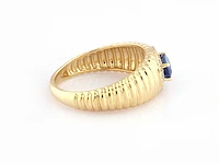 14 kt geelgouden ring met 0,70 cts natuurlijke diamant en blauwe saffier - afbeelding 10 van  10
