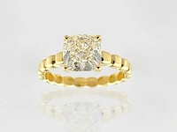 14 kt geelgouden ring met 2,05 cts laboratoriumgekweekte diamant - afbeelding 2 van  9