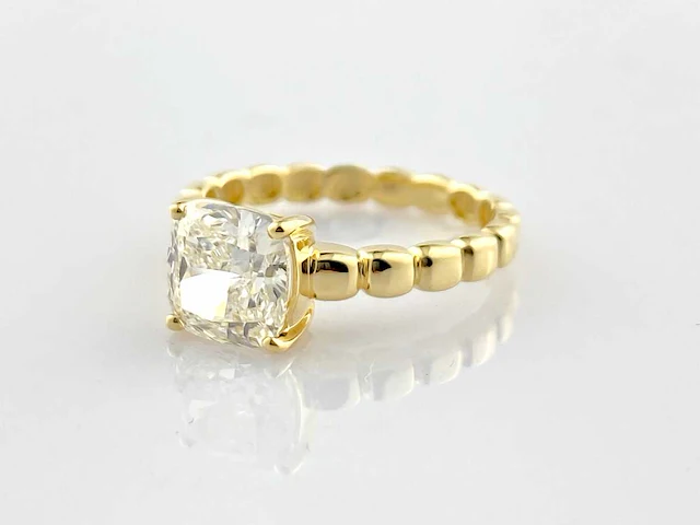 14 kt geelgouden ring met 2,05 cts laboratoriumgekweekte diamant - afbeelding 3 van  9
