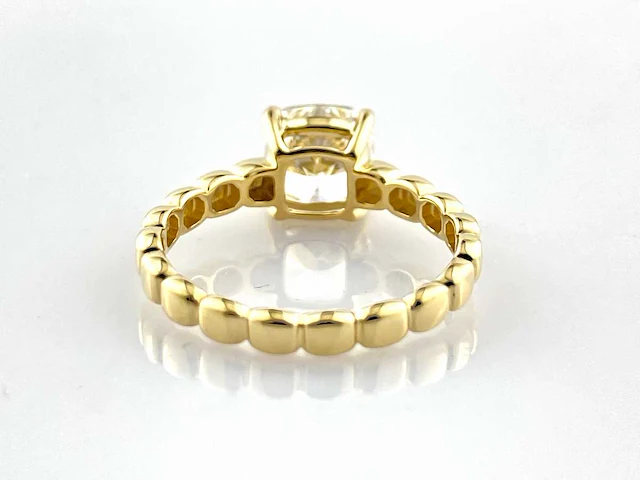 14 kt geelgouden ring met 2,05 cts laboratoriumgekweekte diamant - afbeelding 7 van  9