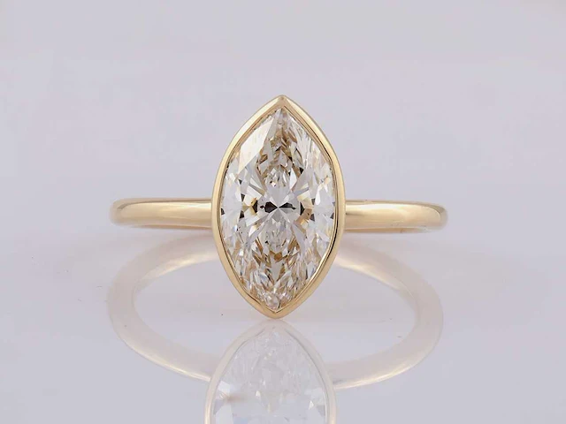 14 kt geelgouden ring met 2,08 cts laboratoriumgekweekte diamant - afbeelding 1 van  8