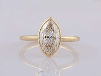 14 kt geelgouden ring met 2,08 cts laboratoriumgekweekte diamant