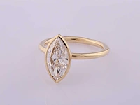 14 kt geelgouden ring met 2,08 cts laboratoriumgekweekte diamant - afbeelding 2 van  8