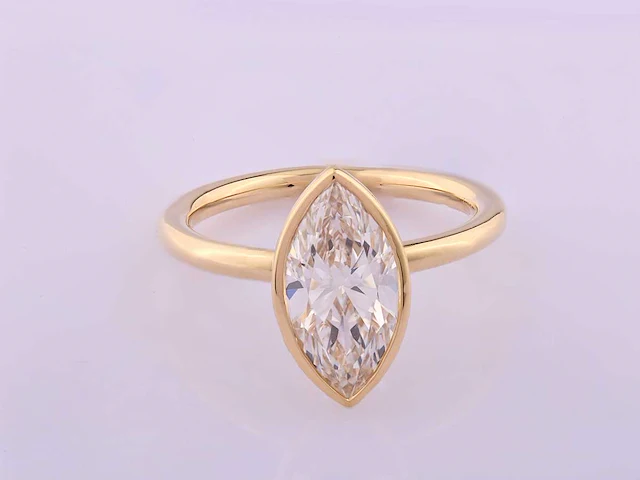 14 kt geelgouden ring met 2,08 cts laboratoriumgekweekte diamant - afbeelding 4 van  8