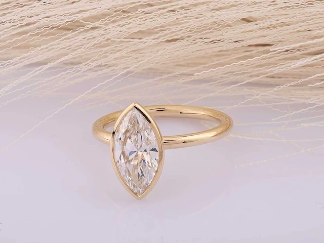 14 kt geelgouden ring met 2,08 cts laboratoriumgekweekte diamant - afbeelding 5 van  8