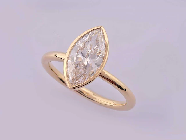 14 kt geelgouden ring met 2,08 cts laboratoriumgekweekte diamant - afbeelding 8 van  8