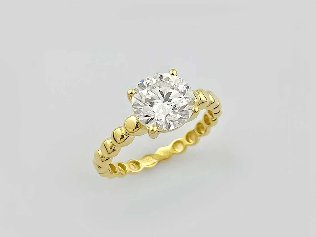 14 kt geelgouden ring met 2,09 cts laboratoriumgekweekte diamant - afbeelding 7 van  10