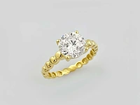14 kt geelgouden ring met 2,09 cts laboratoriumgekweekte diamant - afbeelding 7 van  10