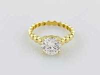 14 kt geelgouden ring met 2,09 cts laboratoriumgekweekte diamant