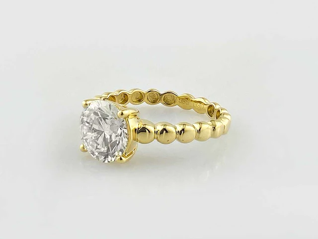 14 kt geelgouden ring met 2,09 cts laboratoriumgekweekte diamant - afbeelding 8 van  10