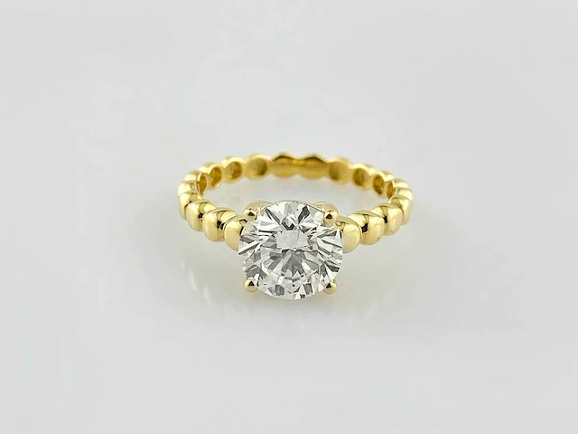 14 kt geelgouden ring met 2,09 cts laboratoriumgekweekte diamant - afbeelding 9 van  10