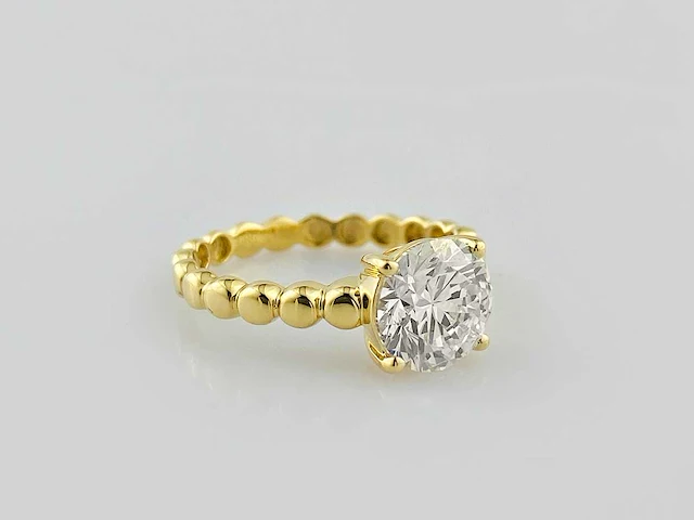 14 kt geelgouden ring met 2,09 cts laboratoriumgekweekte diamant - afbeelding 4 van  10