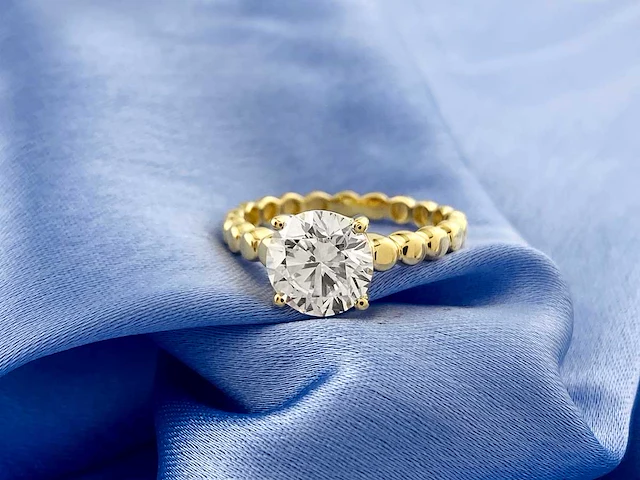 14 kt geelgouden ring met 2,09 cts laboratoriumgekweekte diamant - afbeelding 5 van  10
