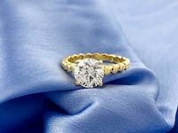 14 kt geelgouden ring met 2,09 cts laboratoriumgekweekte diamant - afbeelding 5 van  10