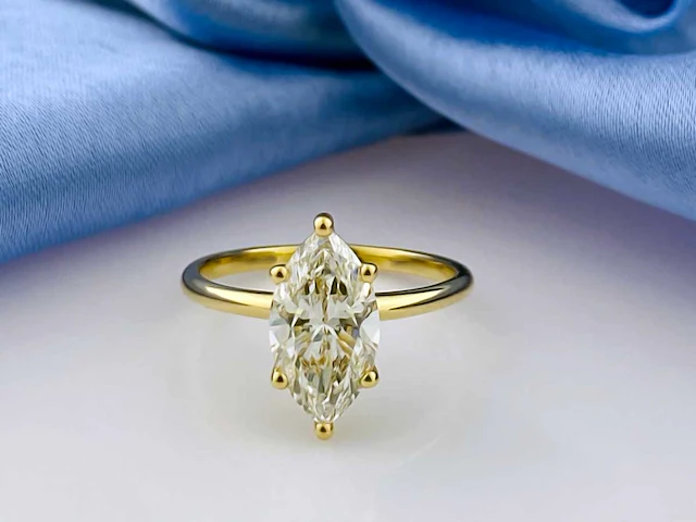 14 kt geelgouden ring met 2,10 cts laboratoriumgekweekte diamant - afbeelding 2 van  11