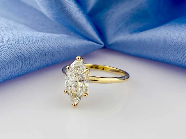 14 kt geelgouden ring met 2,10 cts laboratoriumgekweekte diamant - afbeelding 3 van  11