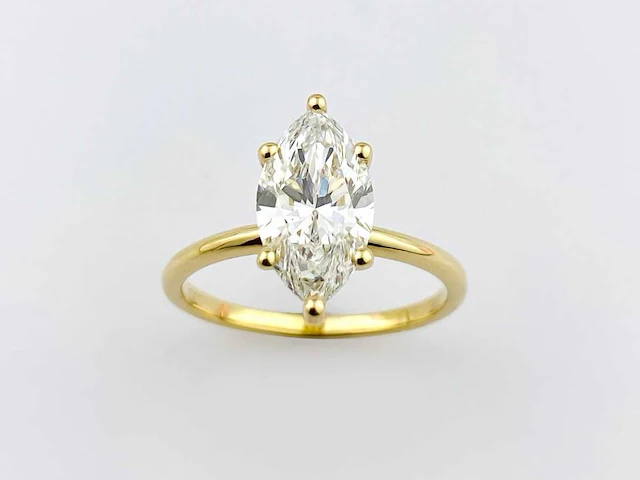 14 kt geelgouden ring met 2,10 cts laboratoriumgekweekte diamant - afbeelding 1 van  11