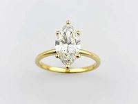 14 kt geelgouden ring met 2,10 cts laboratoriumgekweekte diamant