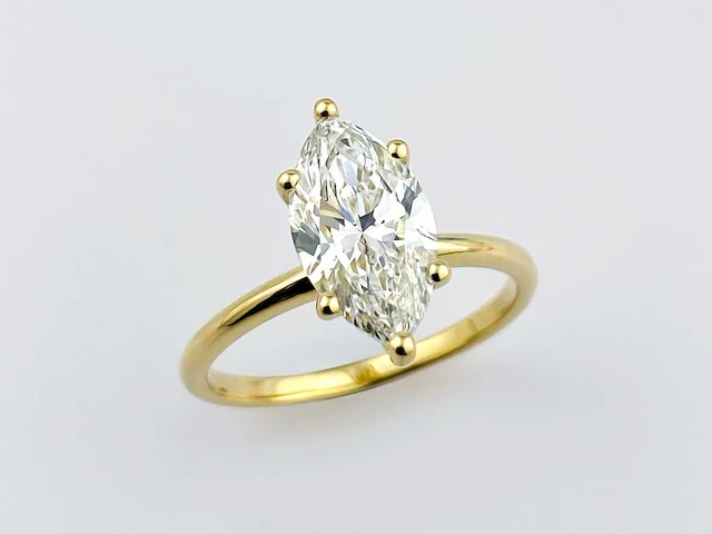 14 kt geelgouden ring met 2,10 cts laboratoriumgekweekte diamant - afbeelding 4 van  11