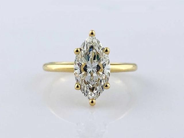 14 kt geelgouden ring met 2,10 cts laboratoriumgekweekte diamant - afbeelding 6 van  11