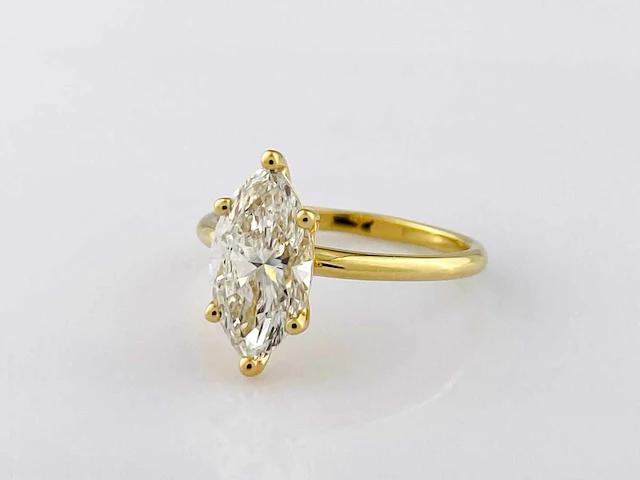14 kt geelgouden ring met 2,10 cts laboratoriumgekweekte diamant - afbeelding 7 van  11