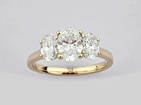 14 kt geelgouden ring met 2,11 cts laboratoriumgekweekte diamant