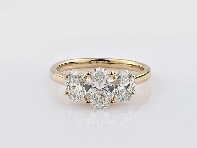 14 kt geelgouden ring met 2,11 cts laboratoriumgekweekte diamant - afbeelding 4 van  9