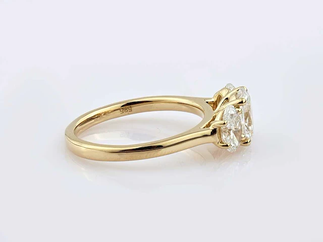 14 kt geelgouden ring met 2,11 cts laboratoriumgekweekte diamant - afbeelding 6 van  9