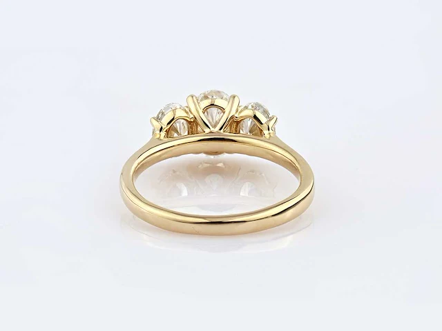 14 kt geelgouden ring met 2,11 cts laboratoriumgekweekte diamant - afbeelding 7 van  9