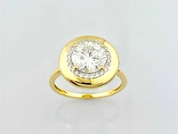 14 kt geelgouden ring met 2,11 cts laboratoriumgekweekte diamant - afbeelding 2 van  8