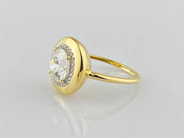 14 kt geelgouden ring met 2,11 cts laboratoriumgekweekte diamant - afbeelding 3 van  8