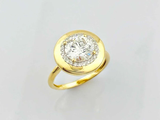 14 kt geelgouden ring met 2,11 cts laboratoriumgekweekte diamant - afbeelding 8 van  8
