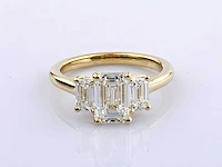 14 kt geelgouden ring met 3,02 cts laboratoriumgekweekte diamant