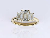 14 kt geelgouden ring met 3,02 cts laboratoriumgekweekte diamant - afbeelding 3 van  10