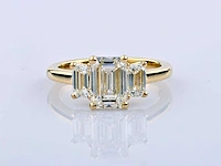 14 kt geelgouden ring met 3,02 cts laboratoriumgekweekte diamant - afbeelding 10 van  10