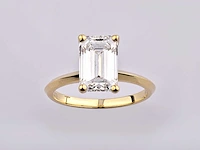 14 kt geelgouden ring met 3,07 cts laboratoriumgekweekte diamant