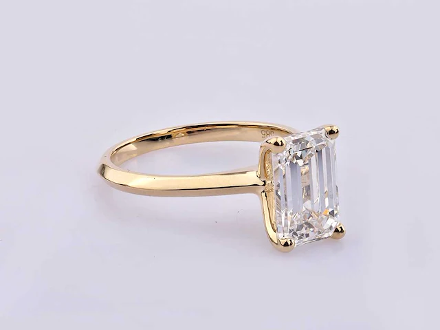14 kt geelgouden ring met 3,07 cts laboratoriumgekweekte diamant - afbeelding 5 van  9